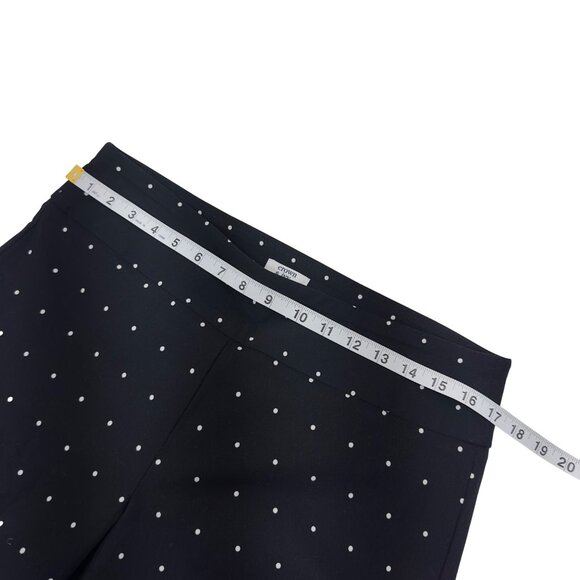 Crown & Ivy Womens 12P Petite Black Polka Dot Stretch Pants Pull On Slim Fit - Picture 6 of 12